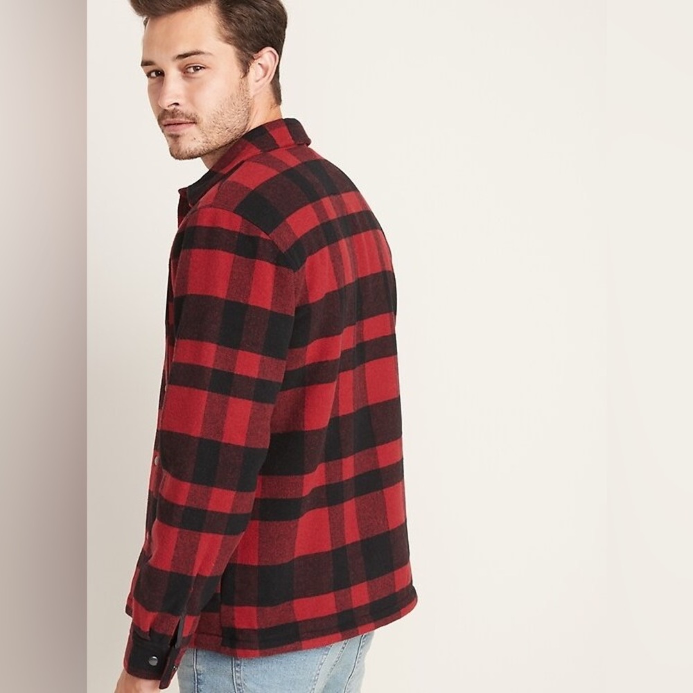 Fleece Lined Plaid Button Up Jacket - image 2
